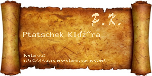 Ptatschek Klára névjegykártya
